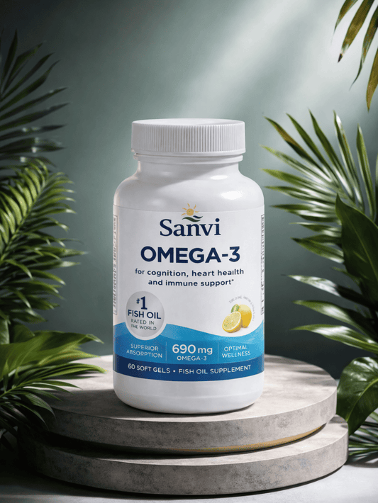SANVI Omega-3 Fish Oil – 690 mg for Optimal Wellness